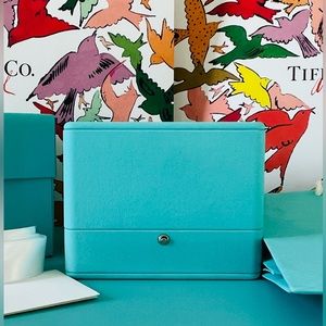 Brand new Tiffany blue leather presentation box.